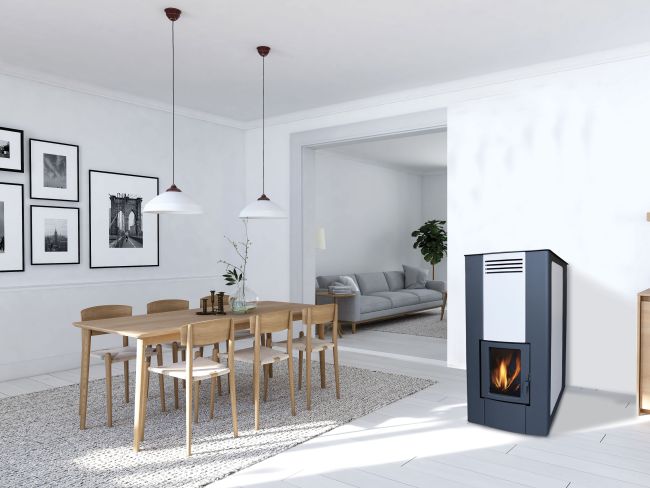 Termostufa Dalia 26 kW a pellet e policombustibile