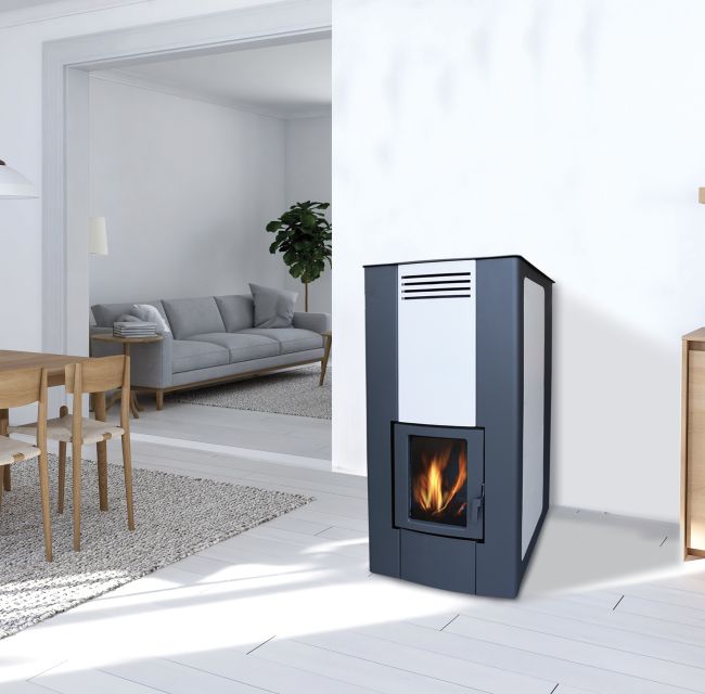 Termostufa Dalia 26 kW a pellet e policombustibile